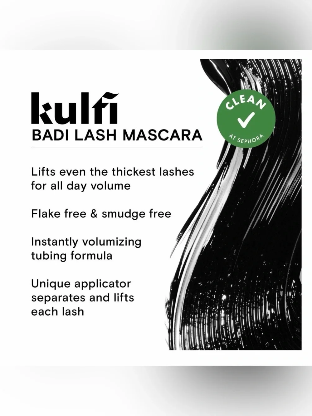 NIB Kulfi Badi Lash Volumizing Tubing Mascara - Black / Noir